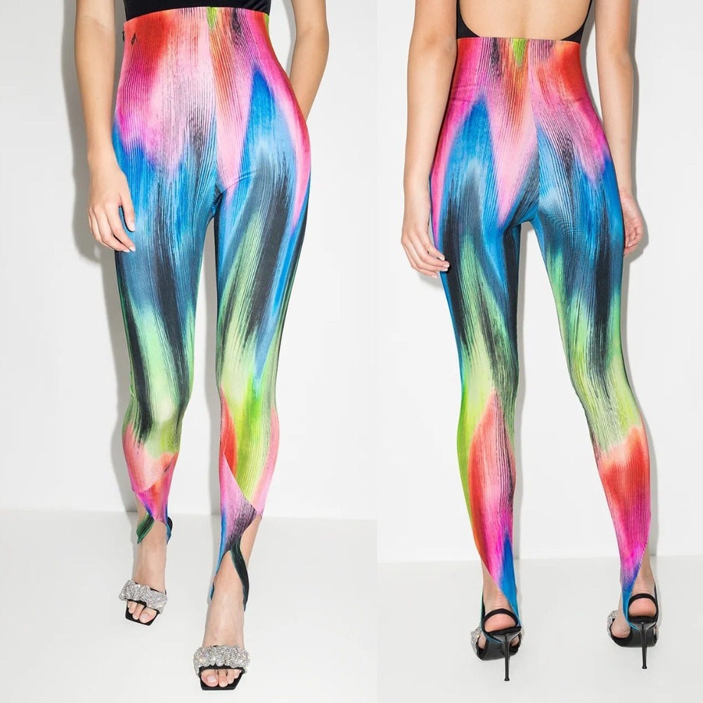 The Attico Stirrup Leggings Jamie Multi-Color Abstract‎ Print Leggings IT 38